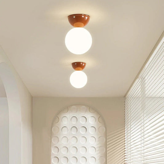 Vintage Metallo Vetro Plafoniera Rosso Verde Cromo