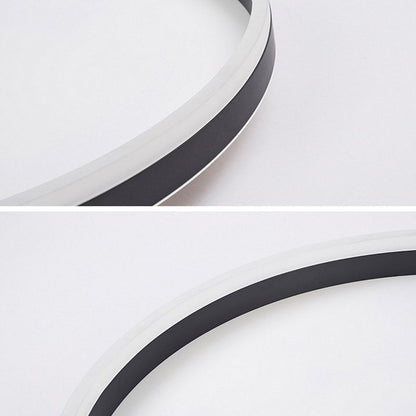 Minimalista LED Plafoniera Anello Metallo Nero