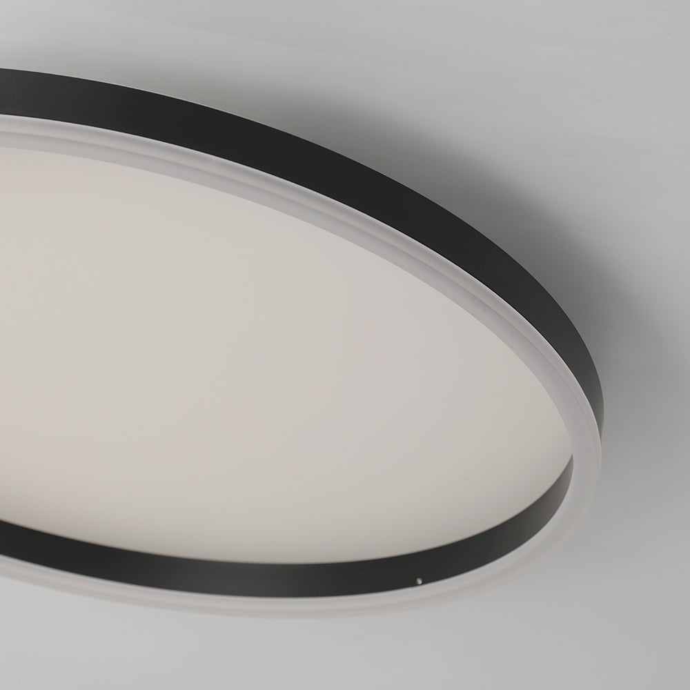 Minimalista LED Plafoniera Anello Metallo Nero