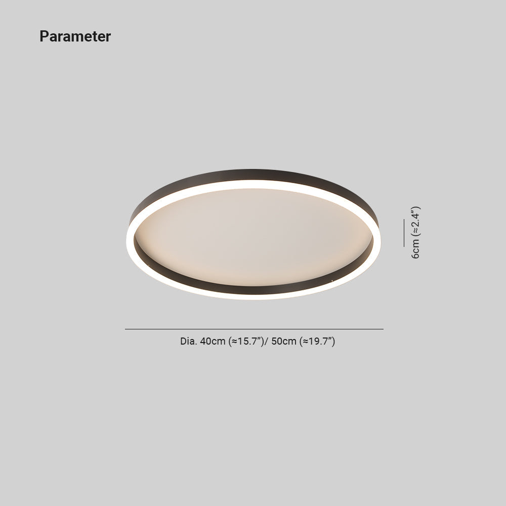 Minimalista LED Plafoniera Anello Metallo Nero