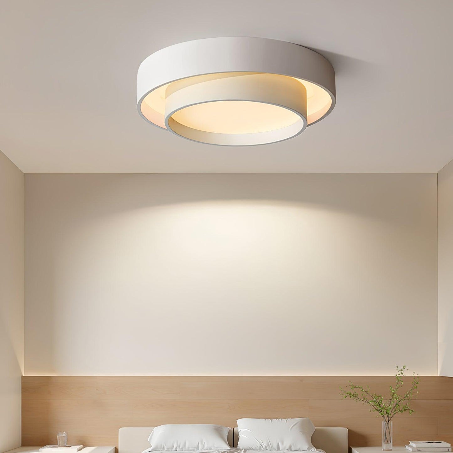 Lampada da Soffitto con Doppio Anello a Forma Cilindrica