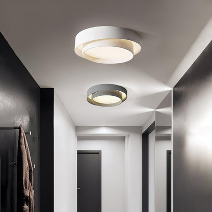 Lampada da Soffitto con Doppio Anello a Forma Cilindrica