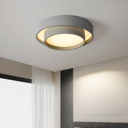 Lampada da Soffitto con Doppio Anello a Forma Cilindrica