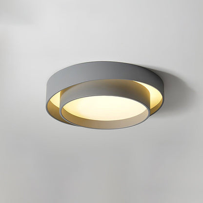 Lampada da Soffitto con Doppio Anello a Forma Cilindrica