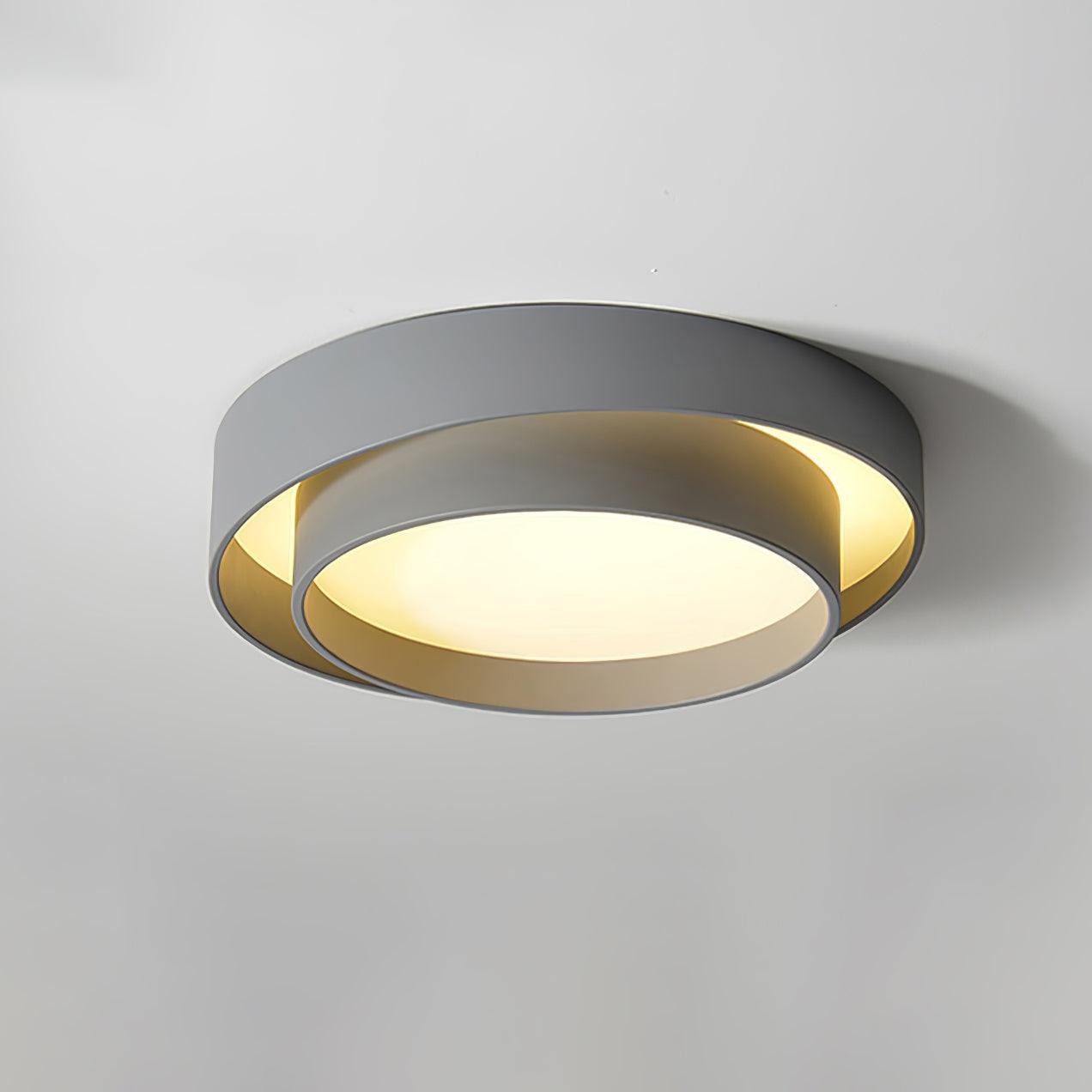 Lampada da Soffitto con Doppio Anello a Forma Cilindrica