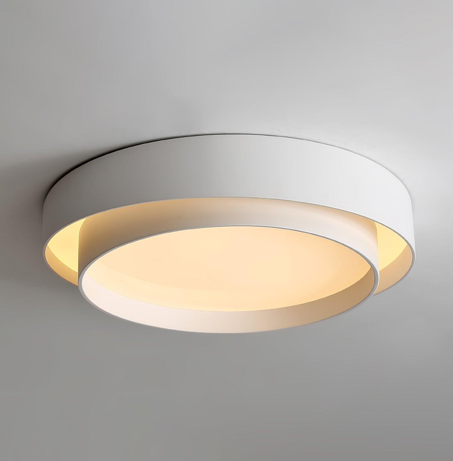 Lampada da Soffitto con Doppio Anello a Forma Cilindrica