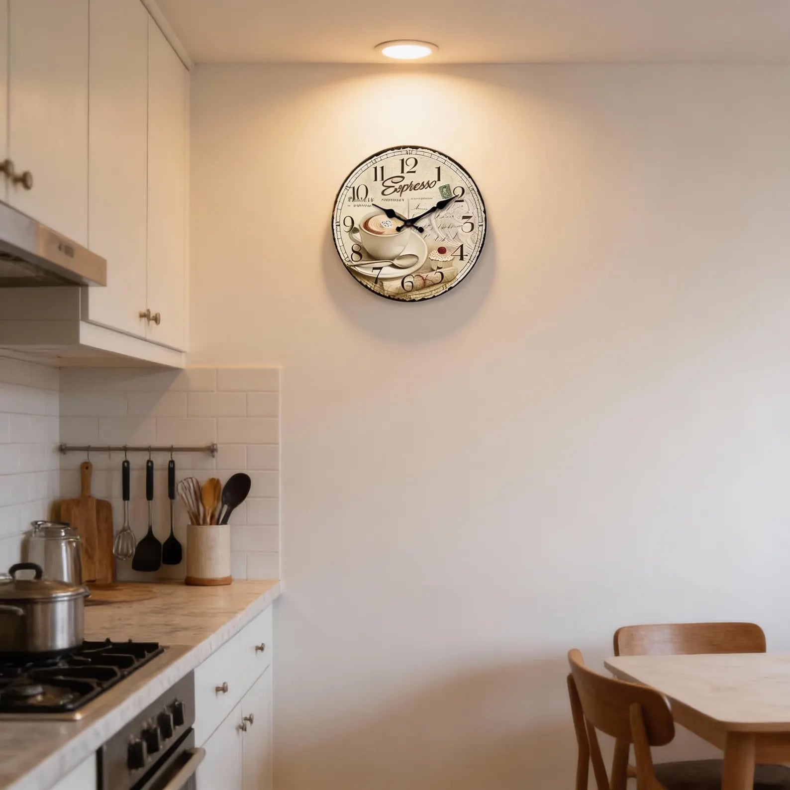 Orologio da parete vintage per cucina con decorazione caffè
