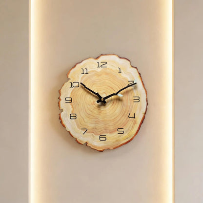 Orologio da parete in legno con venature naturali arredamento minimal