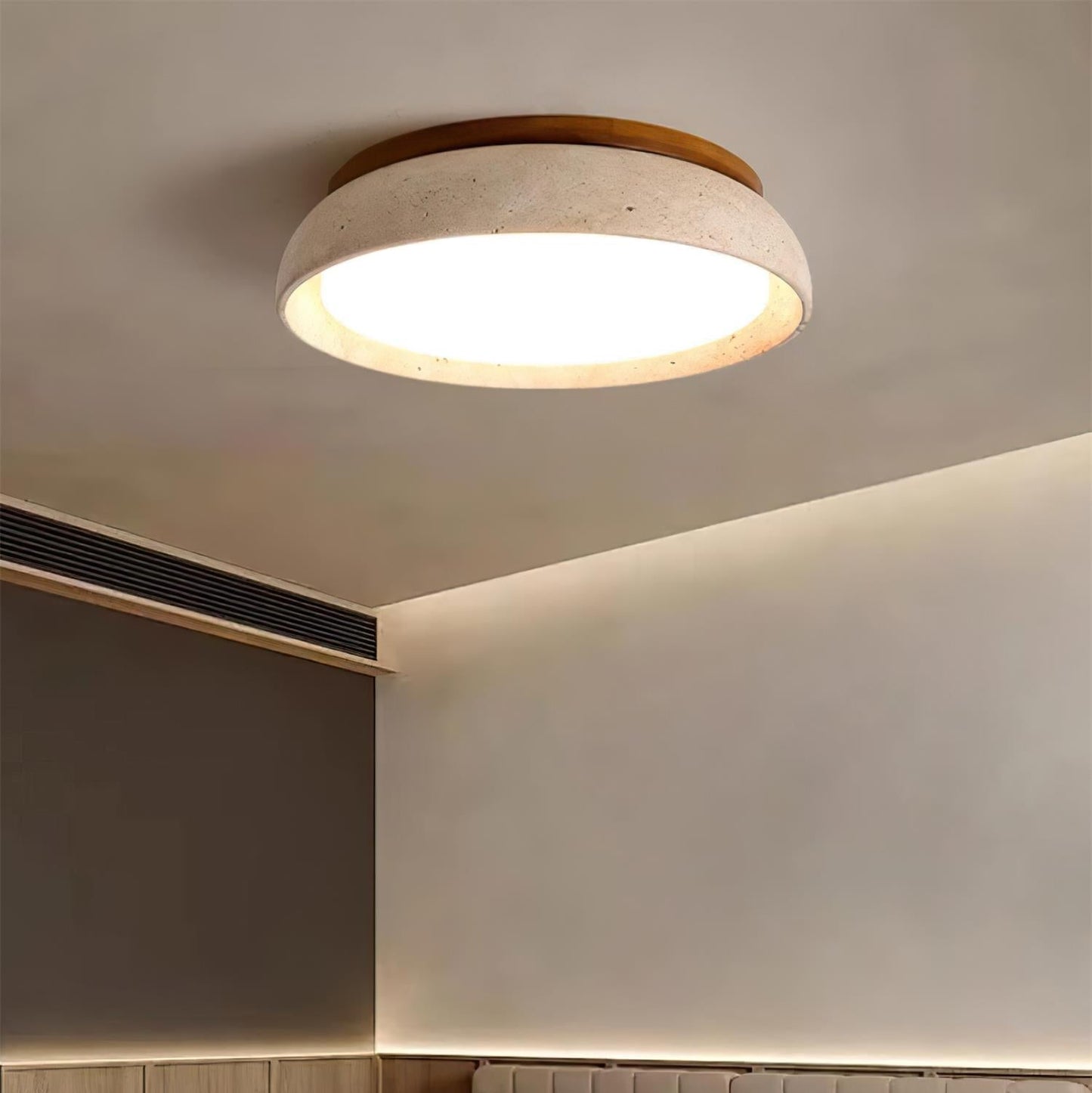 Ritta Lampada da Soffitto in Pietra Travertino