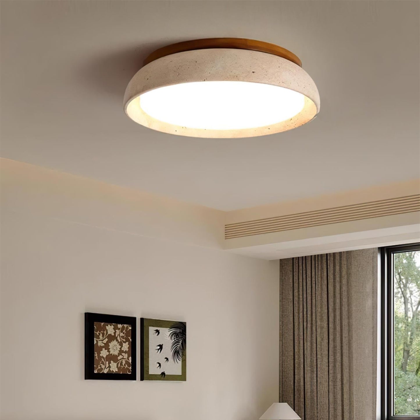 Ritta Lampada da Soffitto in Pietra Travertino
