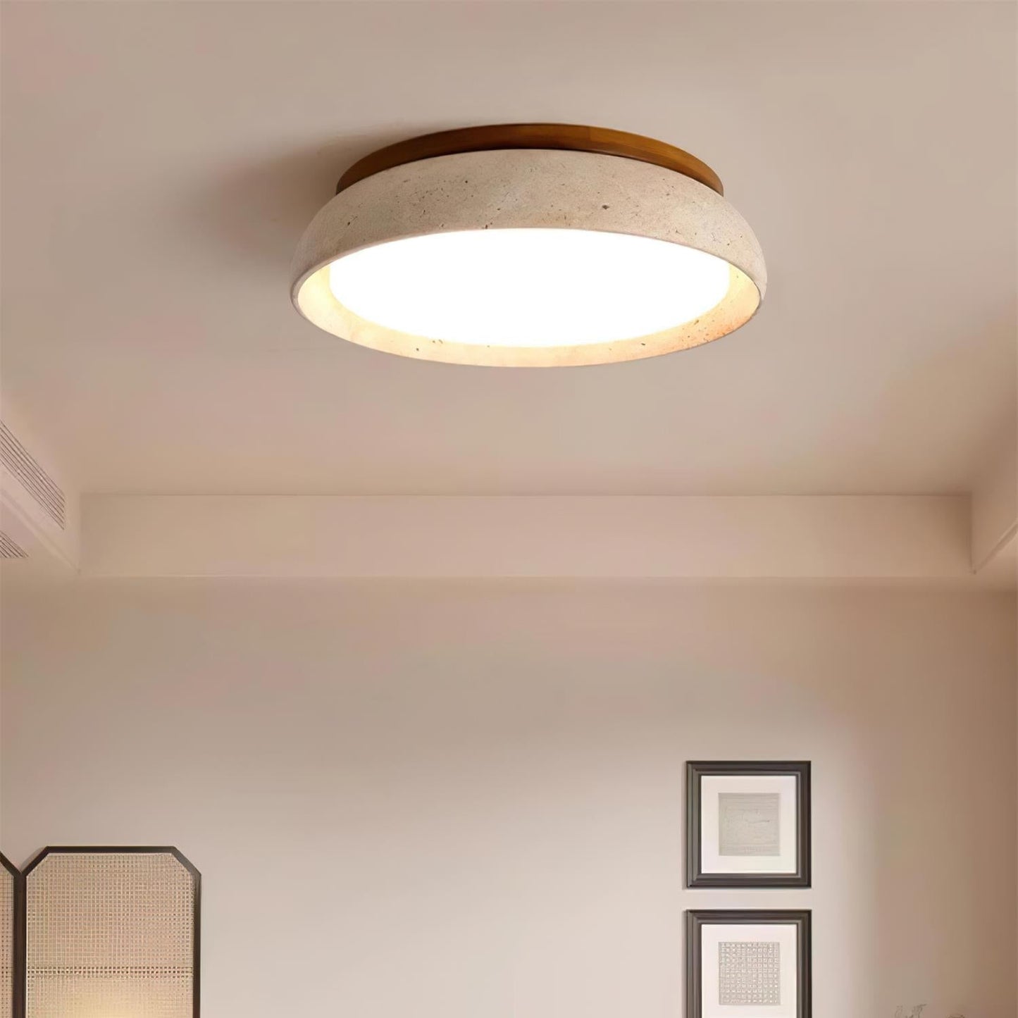 Ritta Lampada da Soffitto in Pietra Travertino