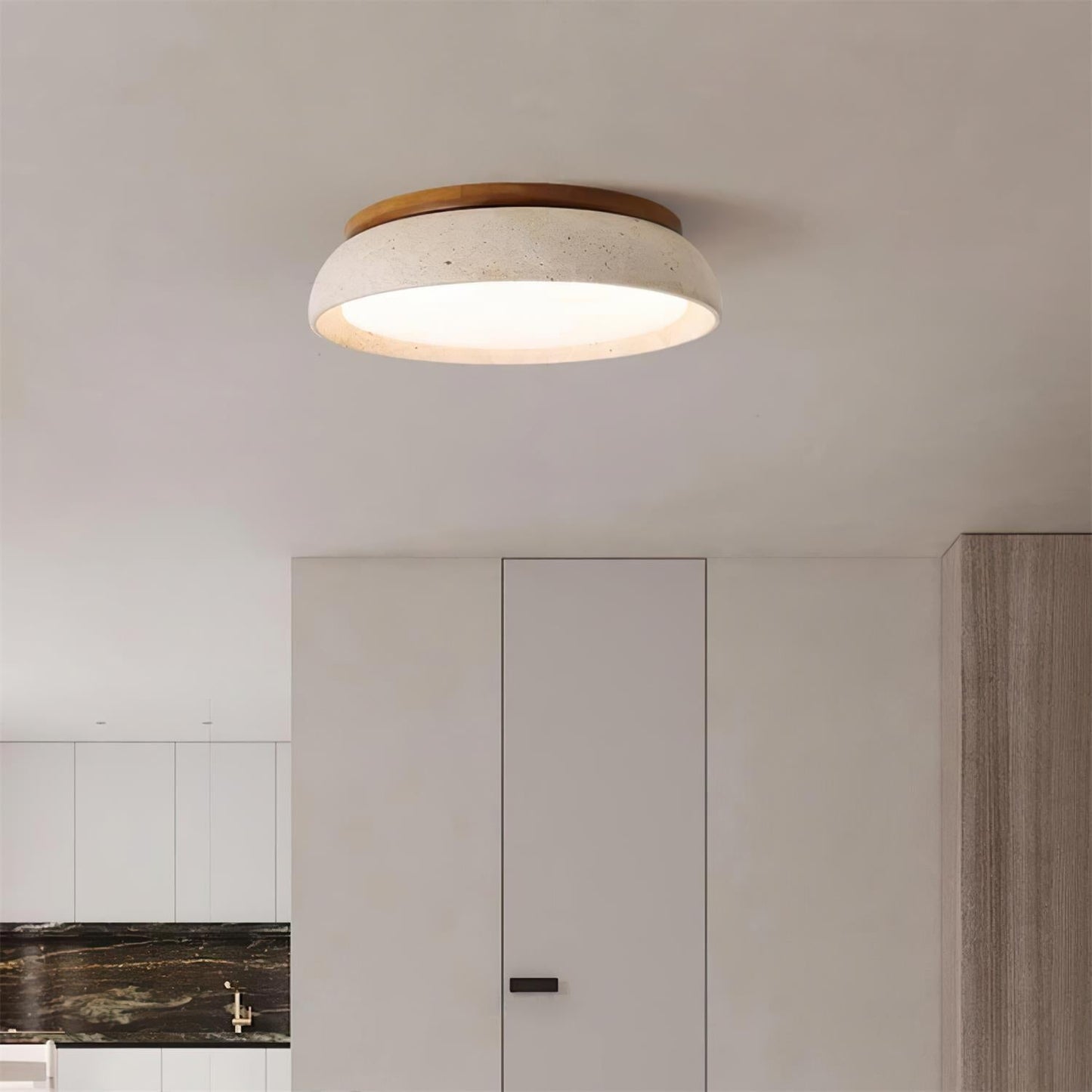 Ritta Lampada da Soffitto in Pietra Travertino