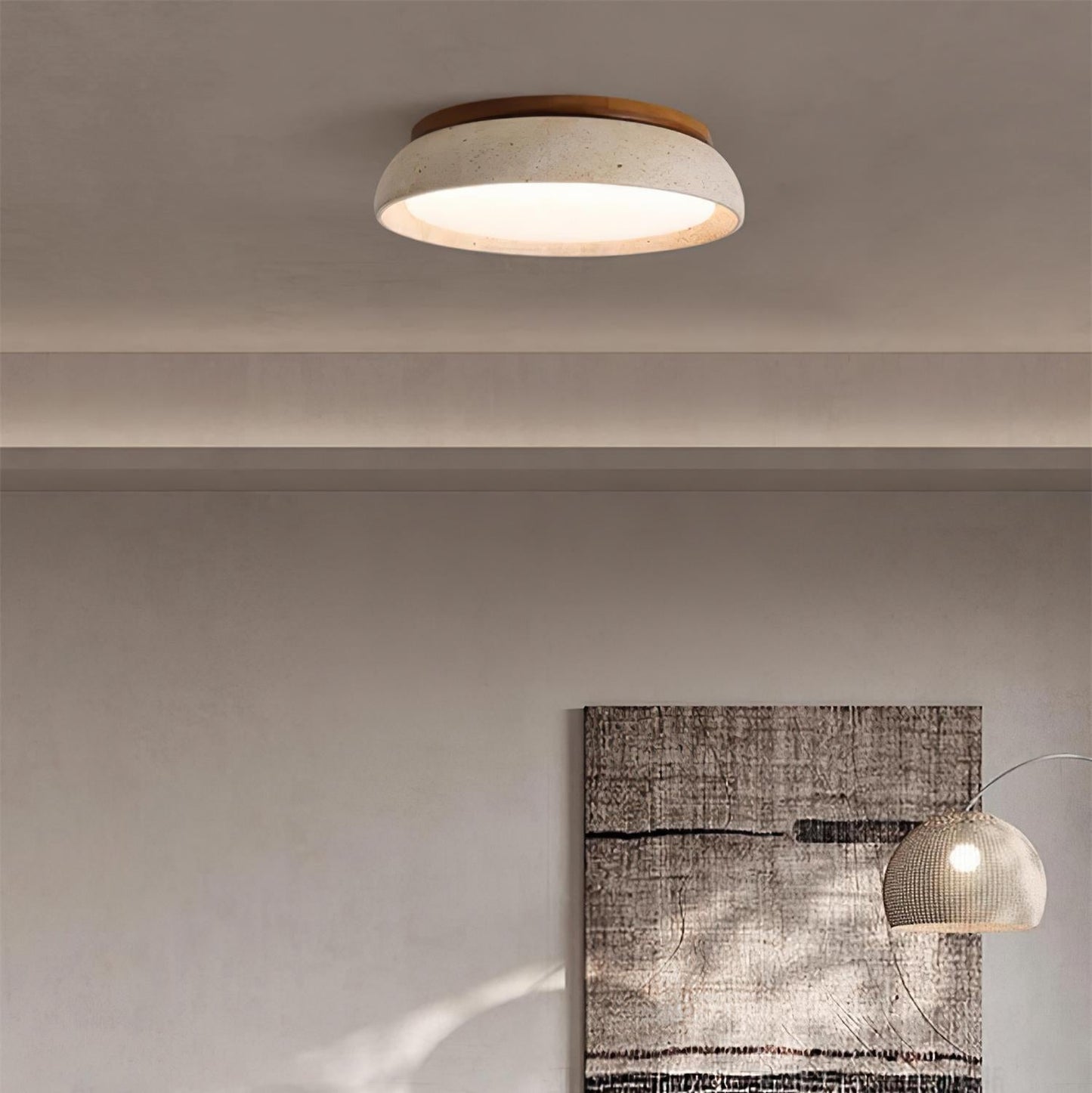 Ritta Lampada da Soffitto in Pietra Travertino