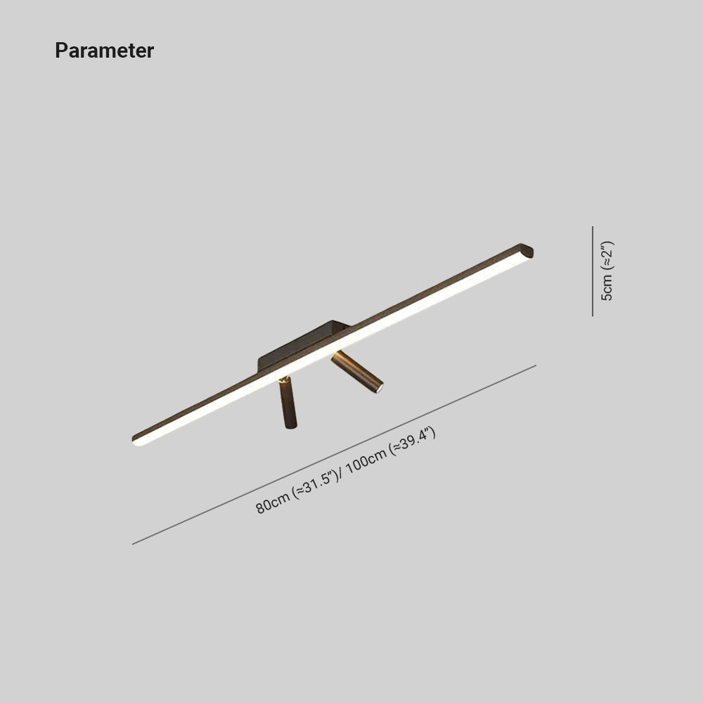 Aim Moderno LED Plafoniera Nero Lineare Semplice